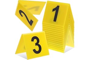 ABOOFAN Crime Scene Decorations 15Pcs Evidence Markers Crime Scene Markers Tents 1-15 Numbers Evidence Number Cards, 15 Yellow, 6.30X5.50X4.50CM, 13T2A820918U897