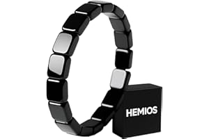 Hemios Hematite Bracelet Men - Reignites Masculine Energy, Natural Hematite Stone Beaded Stretch Healing Bracelets Reclaim Your Edge & Confidence