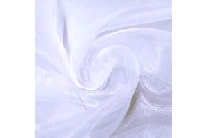 MDS-MEGADECORSUPPLY MDS Pack of 10 Yard Sheer Organza Fabric for Wedding Party Home Event Banquet Decorations, Backdrop Curtain Craft Dress Sewing Fashion DIY Crystal Organza Tulle Fabric Bolt 44” Wide - White