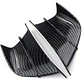 Heyzidu 2 PCS Motorcycle Fairing Wings, Waterproof ABS Motorcycle Spoiler, Self-adhesive Aerodynamic Wing, Universal Motorcycles Winglet Modification Parts for Motorbikes Scooters (Carbon Fiber)