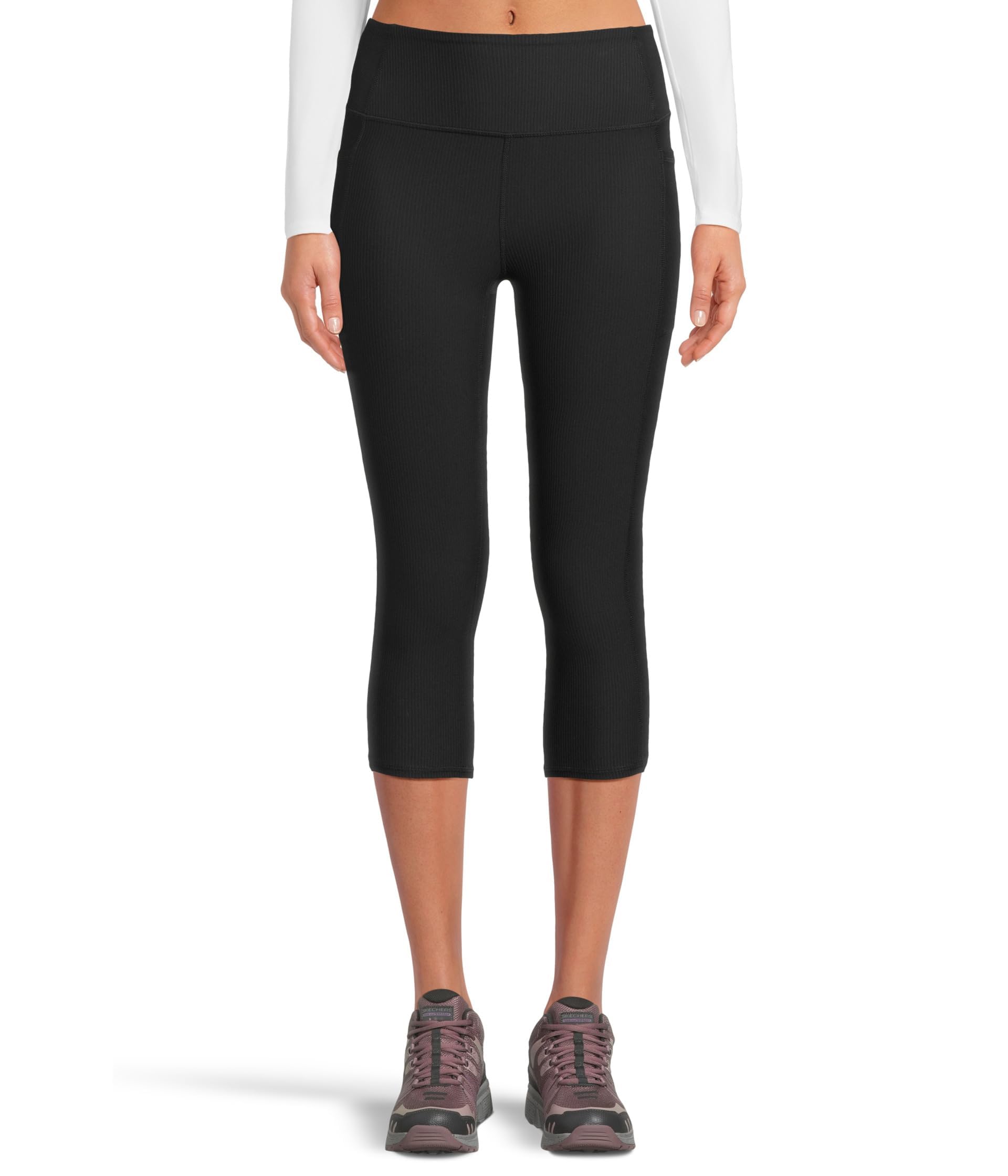 Skechers Go Walk Rib Capri, Bold Black, Large