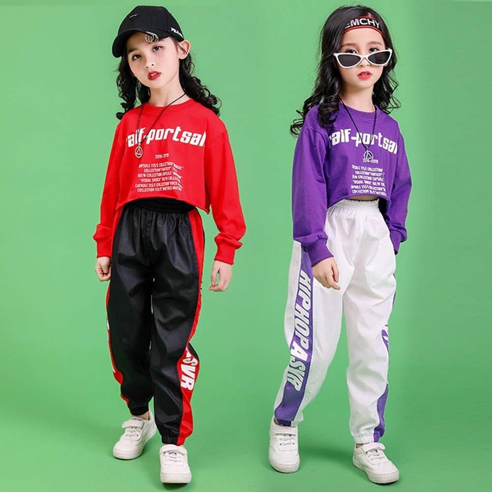 Amazon キッズダンス衣装 ガールズ セットアップ 子供服 トップス ズボン ジャッズ ヒップホップ キッズ ダンス 衣装 パンツ 韓国 派手 女の子 キッズダンス ダンス衣装 上下 演出服 舞台服 パンツ 通販