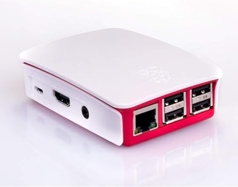 Digitalkey - Carcasa para Raspberry Rojo y Blanco - Pies de Goma incluidos 5 Pezzi