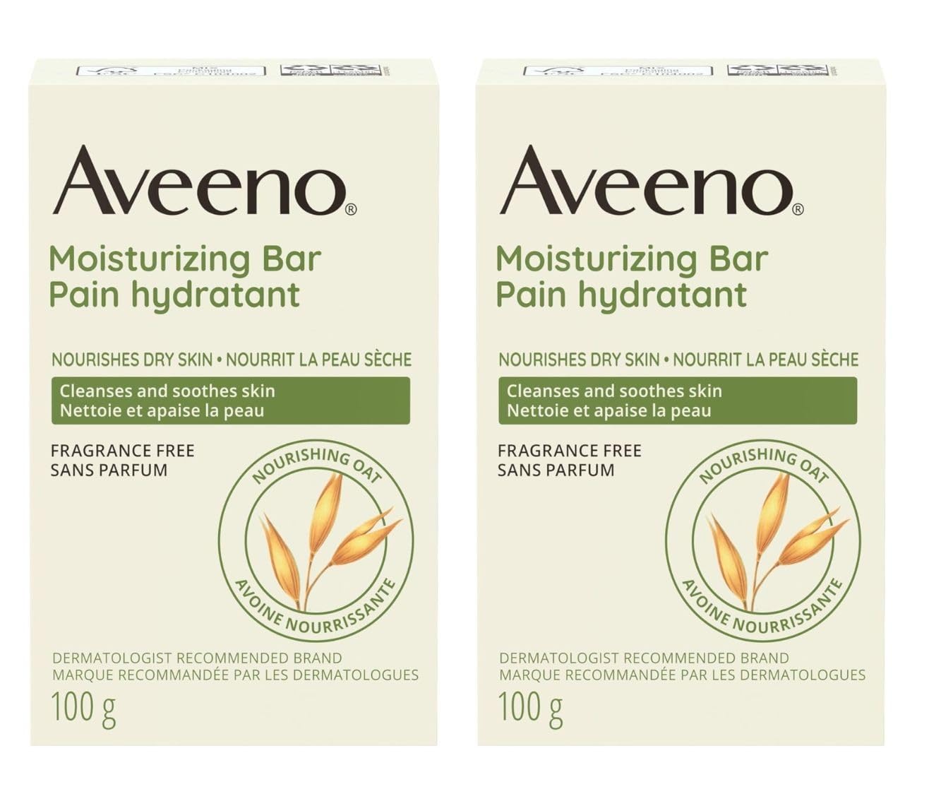 Aveeno Moisturizing Bar For Dry Skin, 3.5 Oz ( Pack of 2 )