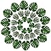 Hicarer 36 Pieces 2 Kinds Artificial Palm Leaves Faux Palm Tree Leaf Fake Monstera Tropical Leaves for Decoration, Green