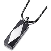 vicima Tungsten Steel Bar Pendant Necklace for Men Tungsten Simple Geometric Pendant Necklace 24 Inch Snake Chain