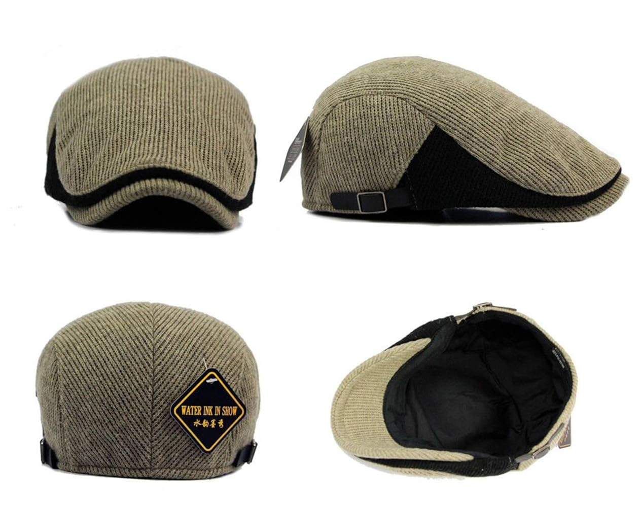 Rcai Pk Herren Schirmmutzen Siggi Wolle Schirmmutze Flache Duckbill Mutze Herren Cabbie Hut Golfermutze Schwarz