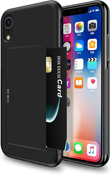 Amazon Co Jp 背面カード収納付 Iphone Xr ケース カード収納 上質な手触り アイフォン Xr カバー 耐衝撃 軽量 薄い Icカード収納 Owlguardian スマホケース Iphone Xr ブラック 家電 カメラ