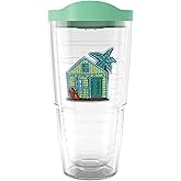 Tervis Made in USA Double Walled Beach House Retreat Collection Insulated Tumbler Cup Keeps Drinks Cold & Hot, 24oz, Mojito House
