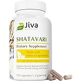 Jiva Botanicals Shatavari Supplement 1200mg - Shatavari Root Powder for Normal Hormonal Balance and Normal Energy Levels - Made in The USA - Non GMO, Vegan - 120 Capsules (Pack of 1)