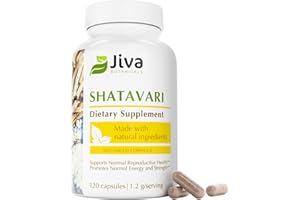 Jiva Botanicals Shatavari Supplement 1200mg - Shatavari Root Powder for Normal Hormonal Balance and Normal Energy Levels - Made in The USA - Non GMO, Vegan - 120 Capsules (Pack of 1)
