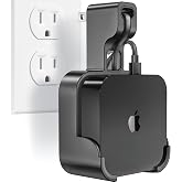 volport Wall Mount Holder Bracket for Apple TV 4k 3rd Generation - Outlet Hanger Stand for Apple-TV 4k+ Gen 3 Built-in Cable Management, Hide &amp; Store Messy Wires, Black