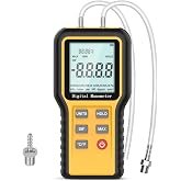 Digital Manometer Gas Pressure Tester with &plusmn;0.3% FSO Resolution, Differential Pressure Gauge with 12 Optional Units, Portable Air Pressure Gauge with LCD Backlight.