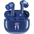 HUIFU Ear Buds Wireless Earbuds - Bluetooth Headphones 40H Playtime LED Display Deep Bass Stereo in-Ear Earphones with IPX7 Waterproof for iPhone Android Phone Tablet Laptop, Navy Blue