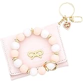 Bakurok Small Wallets Woman Silicone Bracelet Wristlet Wallet Trifold Slim RFID Cute Bow Card Holder Purse