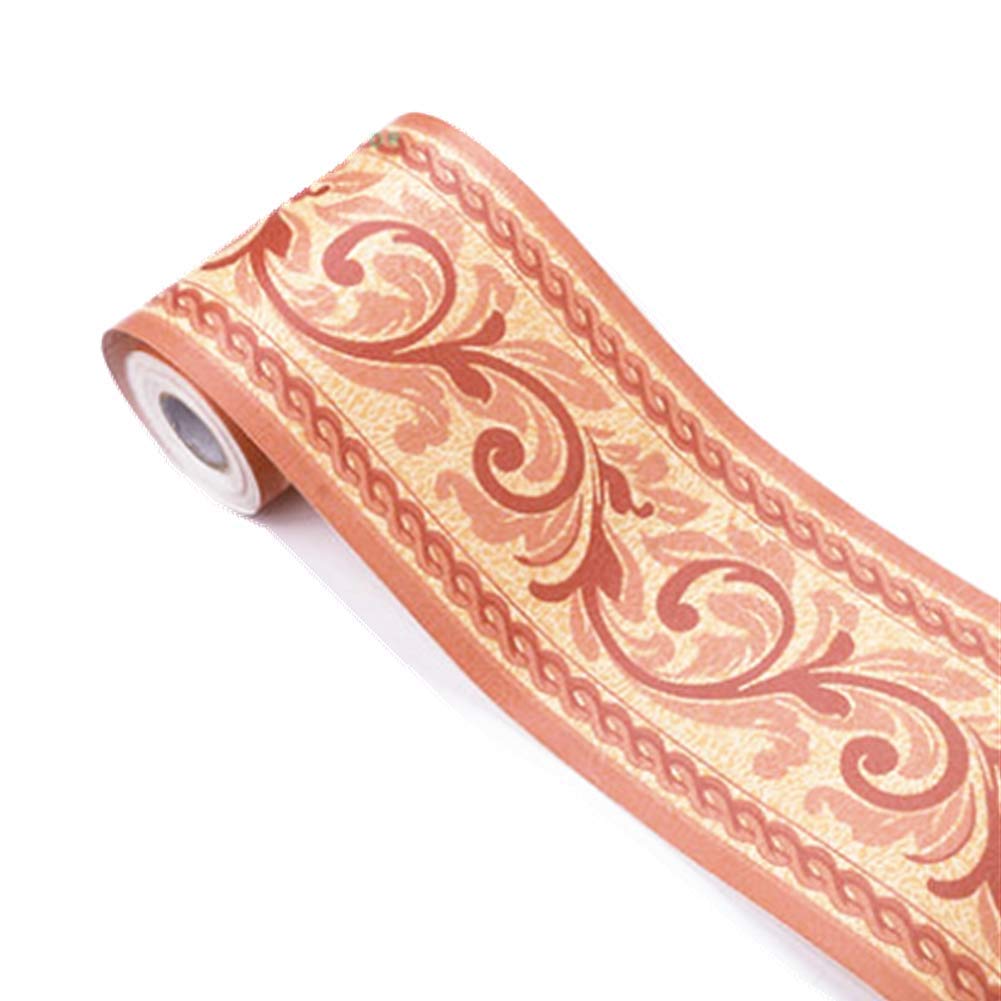 WDragon Self Adhesive Elegant Foral Pattern Wallpaper Border Peel Stick Wall Decal Sticker Bathroom Kitchen Ceiling Border,Waterproof Removable 10cm by 10meters