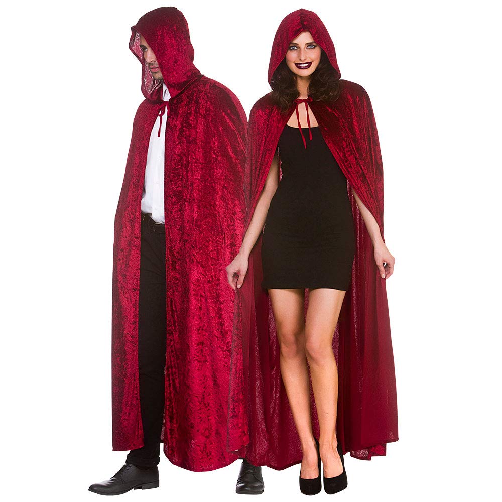 Wicked Costumes Adult Unisex Deep Red Deluxe Velvet Hooded Cape