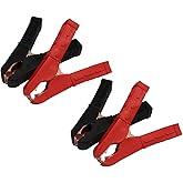 Zorfeter 4 Pack Heavy Duty Jumper Cable Clamps, 4 Inch Pure Copper Alligator Clips with Sheath, for Under 5AWG Cables 12V/24V/36V, Universal for Car, Automotive, Boat