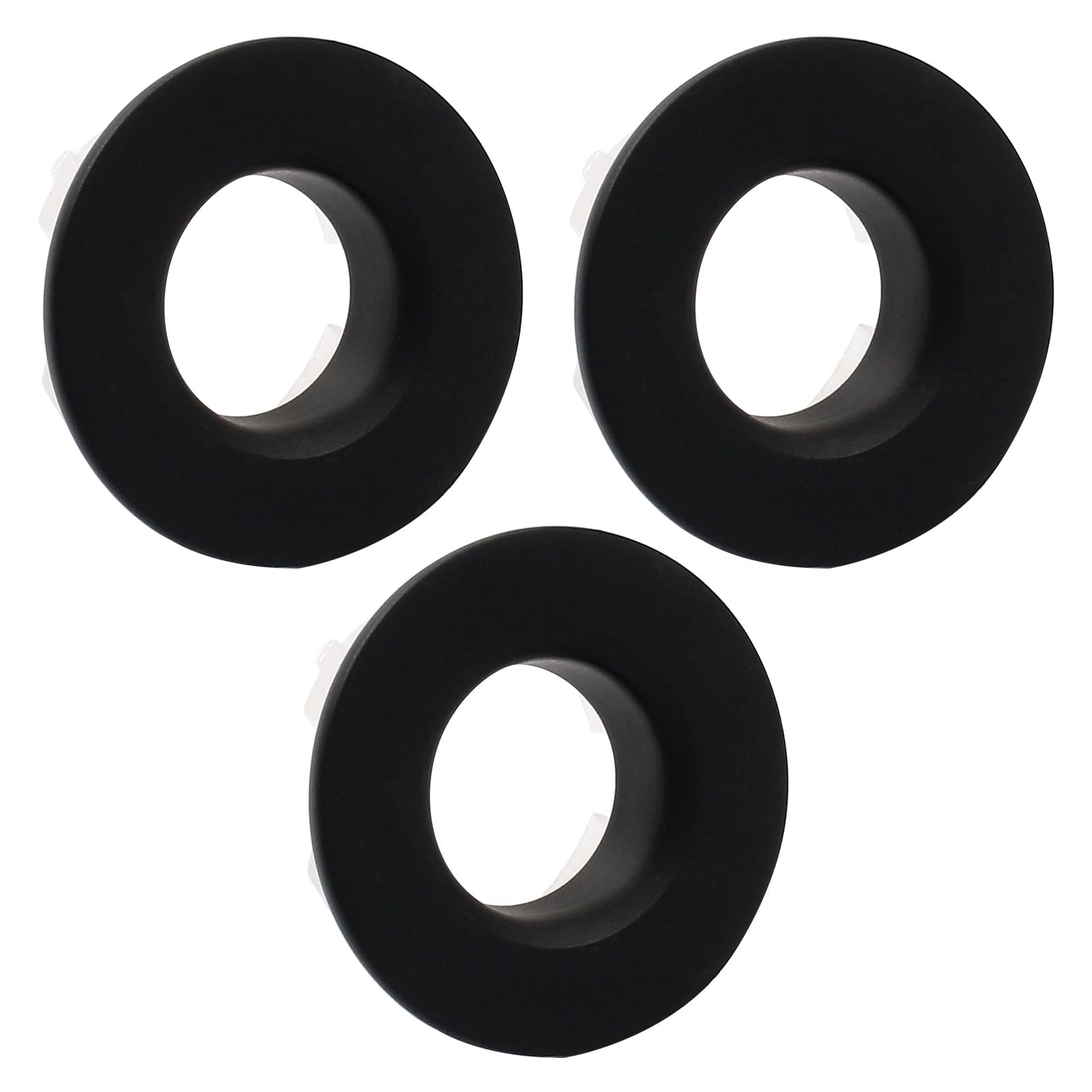 Cjueiom 3 Pcs Matte Black Sink Overflow Rings, Round Sink Overflow Drain, Sink Hole Cap Cover Insert in Hole for Kitchen, Bathroom, Hand Basins