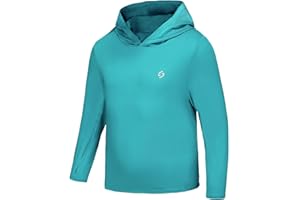 HODOSPORTS Boys Rash Guard Swim Shirt Long Sleeve for Kids UPF 50+ Sun Protection Hooded Swimming Hiking Shirts Swimsuit