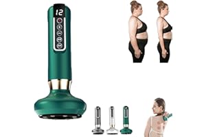 Shevitality Cellulite Massager, Red Light Heating, Smart Timer, Heat-Resistant Silicone Attachments, Wireless Rechargeable, W