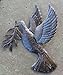 Peace Dove with Olive Branch, Metal Dove Wall Decor, Hanging Sculpture, Fall Garden Decorations Handmade in Haiti 17 x 17.5 Inches