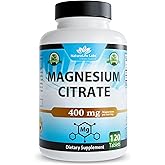 NaturaLife Labs Magnesium Citrate 400 mg per Serving – 120 Tablets, Vegan, Non-GMO