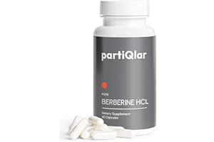 partiQlar Berberine 600 mg – Pure Berberine HCl for Metabolic Health, Healthy Glucose Metabolism & Cholesterol Support – Non-GMO, Third-Party Tested – 60 Capsules