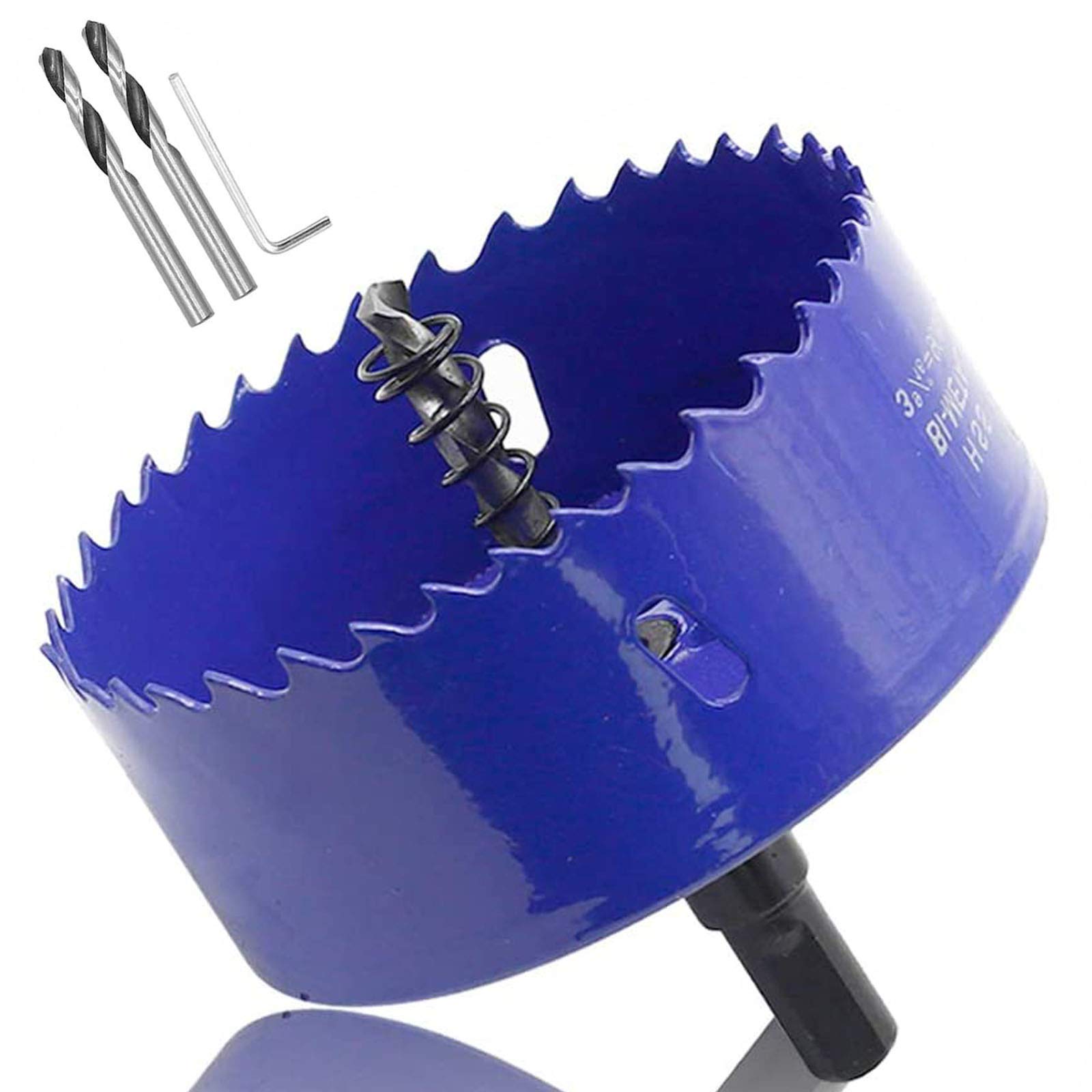 Photo 1 of Luomorgo 3.5 inch 90mm Hole Saw, 1 1/4 inch Cutting Depth HSS Bi-Metal Hole Cutter with Hex Shank Drill Bit Adapter for Wood Cornhole Boards Plastic Drywall Fiberboard