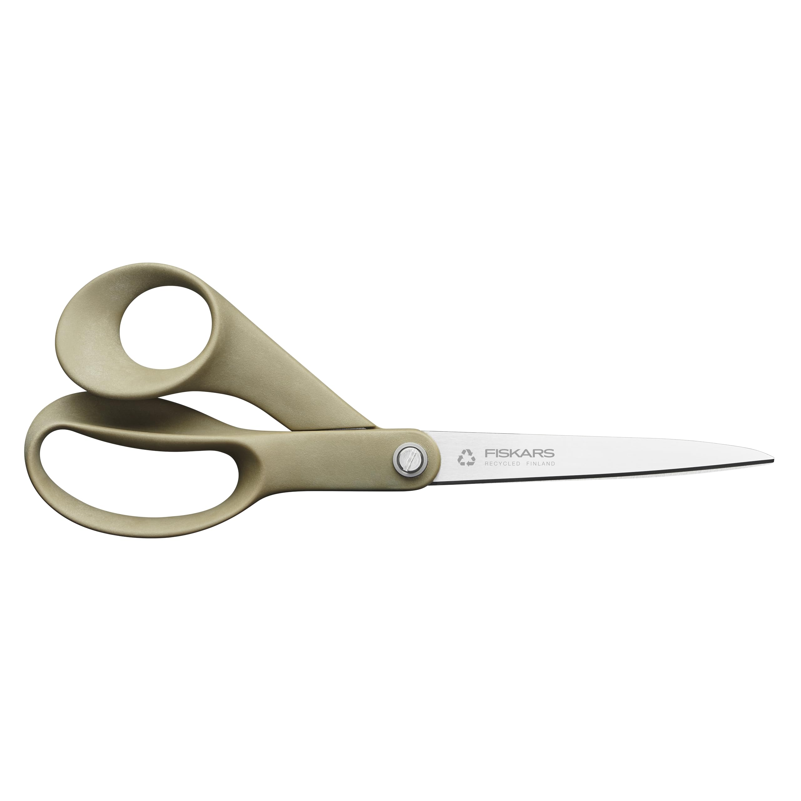 Fiskars Recycled Universal Scissors, Functional Form, 100 Percent Recyclable Materials, Total Length: 21 cm, Recycled Stainless Steel/Plastic, Grey, 1058094 — image 1