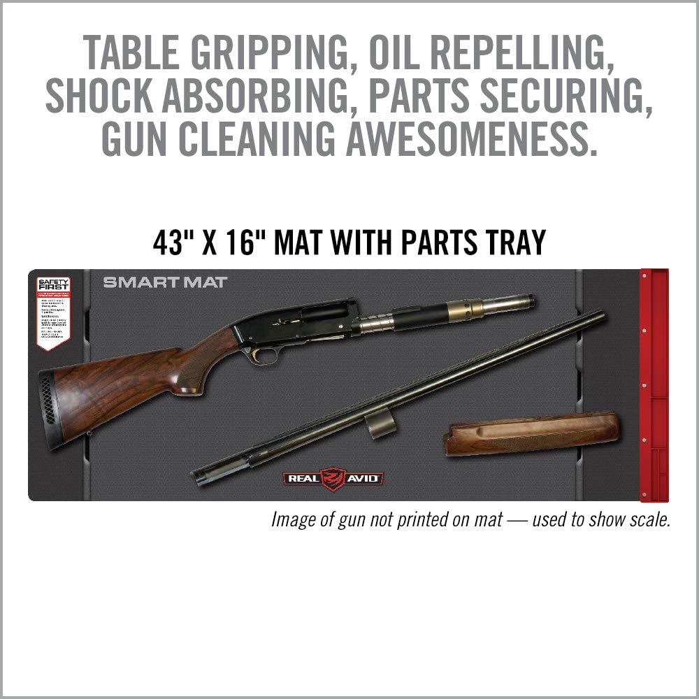Real Avid Universal Smart Mat - 43x16”, Long Gun Cleaning Mat, Red Parts Tray : Sports & Outdoors