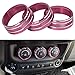 Audio Air Conditioning Button Cover Decoration Twist Switch Ring Trim For Jeep Wrangler JK JKU Patriot 2011~2018/Compass 11~16/Liberty 08~12/Dodge Challenger 08~14 Aluminum Alloy (Pink Rose)