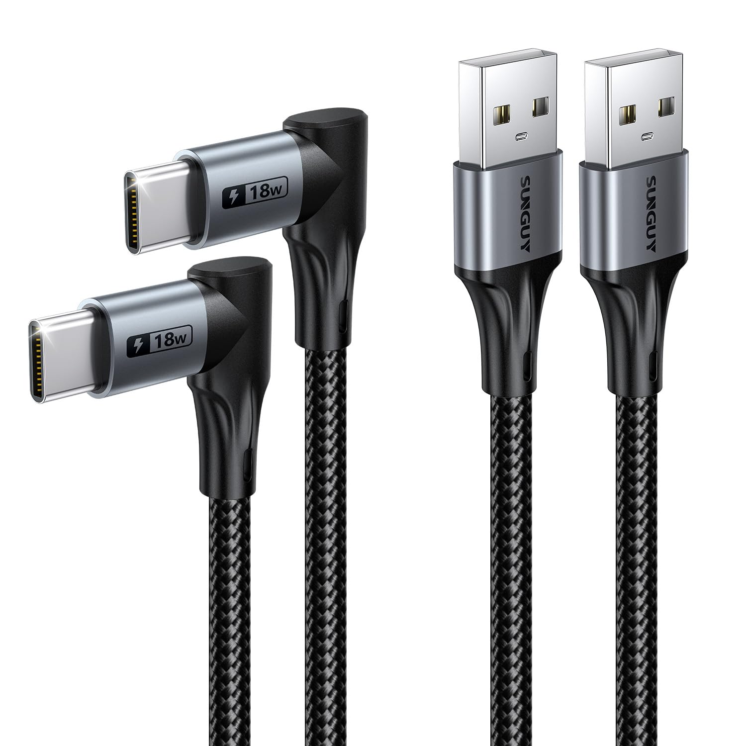 Photo 1 of ***MISSING PARTS***
SUNGUY Right Angle USB C Cable, [2-Pack, 1FT] Short 90 Degree USB-A to USB-C Fast Charging Data Sync Type C Charger Cord Nylon Braided Wire for iPhone 17 16 15 Pro Max,Galaxy S24 S23,iPad,Power Bank