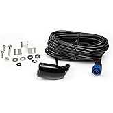 Lowrance 000-0106-72 Transom-Mount 83/200 kHz Skimmer Transducer with Built-in Temp, Black