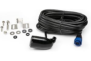 Lowrance 000-0106-72 Transom-Mount 83/200 kHz Skimmer Transducer with Built-in Temp, Black