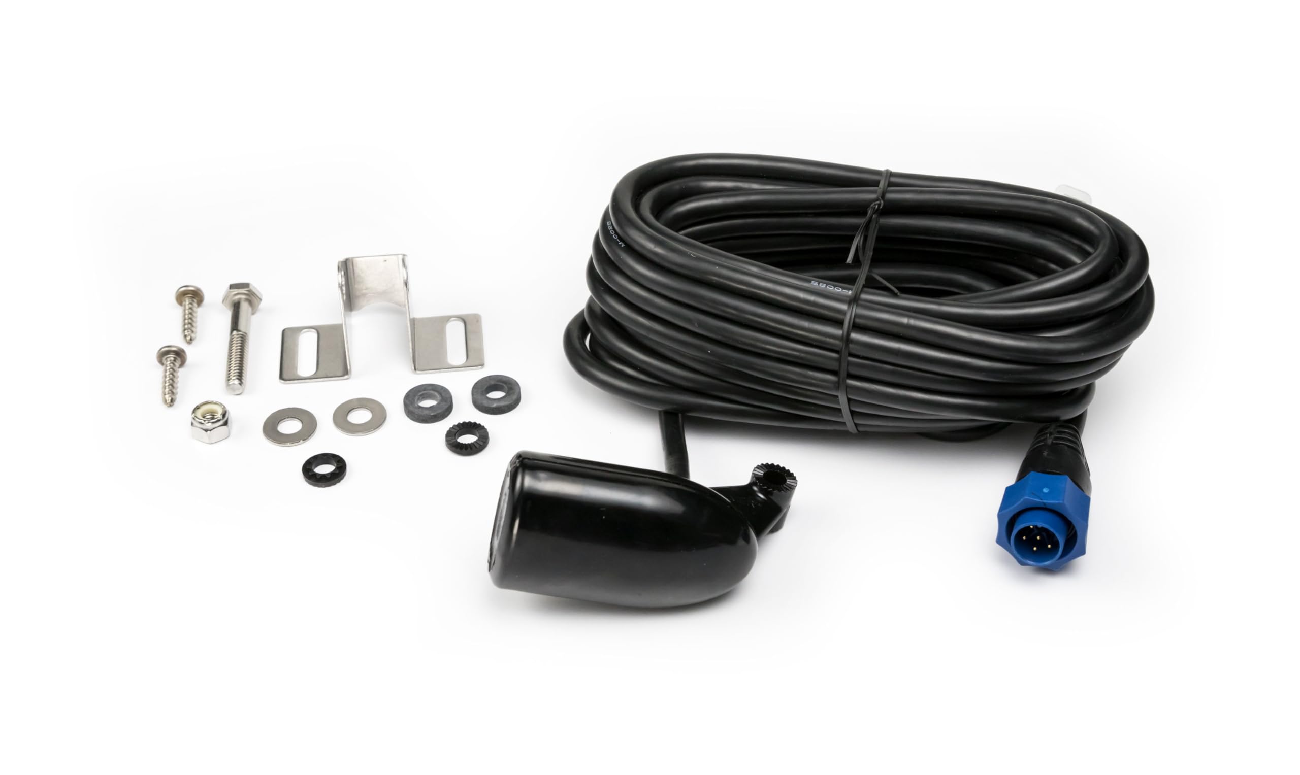 Photo 1 of Lowrance 000-0106-72 HST-WSBL Transom-Mount Skimmer Transducer – 83/200 kHz with Built-in Temperature Sensor, 7-Pin Connector, Black