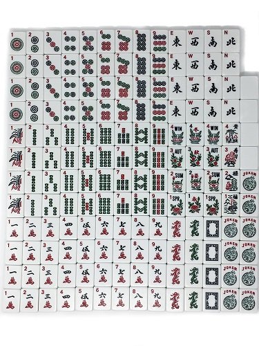 Classic American Mahjong Game Set (Mahjongg) in Metal Case 166 Tiles with Racks Chips Dice and Instructions - Thumbnail 5