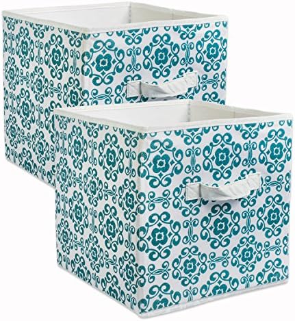 DII Non Woven Polyester, Scroll Storage Bin, Small, Teal