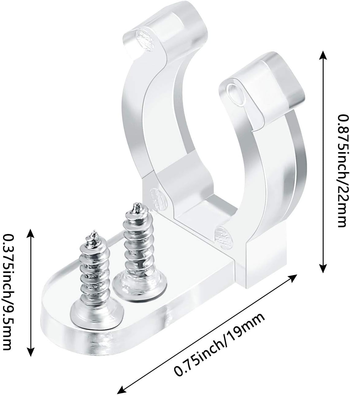 150 Pieces 1/2 Inch LED Rope Light Clips Holder with 300 Pieces Screws