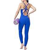 LOVESOFT Women's Sleevesless Bodysuit Dance Unitard, Backless Bodycon Rompers Jumpsuits for Workout Yoga