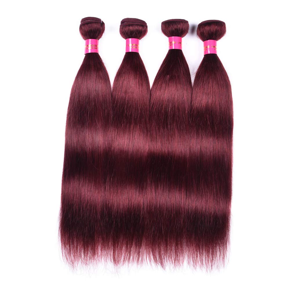 Black Rose Peruvian Virgin Hair 4 Bundles Deals 99J Wine Red Straight Hair 4 Bundles Human Hair Weft