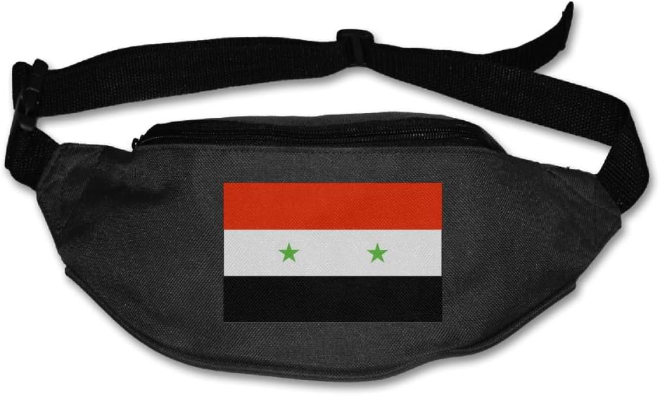 COJOP Syria Flag Adjustable Belt Waist Pack Waist Bag Running Pack Travel For Men Women