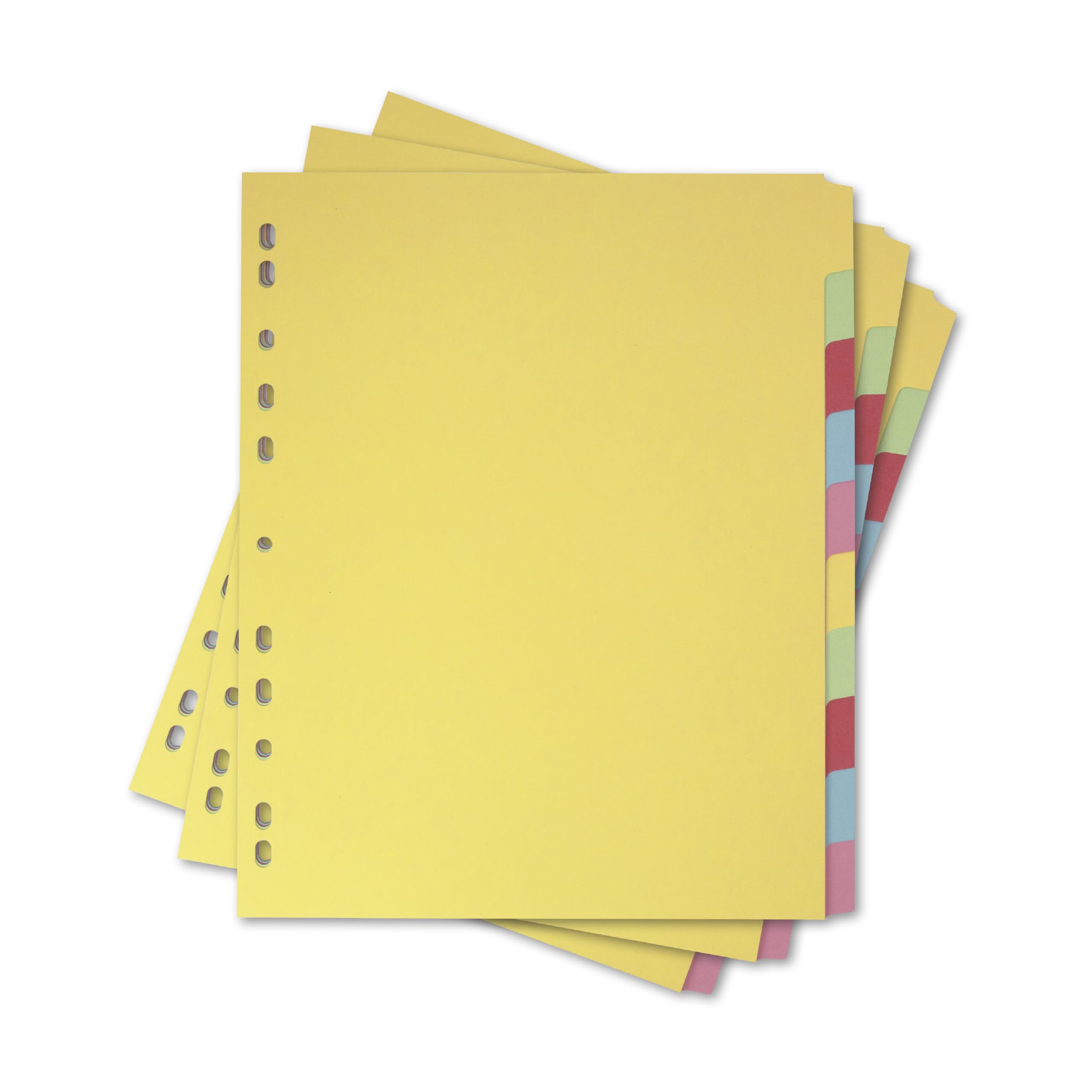 Elba A4+ Yellow 10 Part File Dividers, 3 Pack for Office School & Home Organisation, Durable Filing Dividers Suitable for Punched Pockets