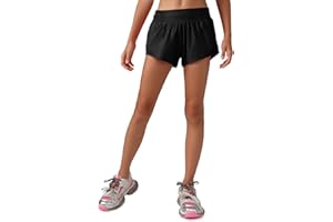 MCEDAR Girls Athletic Shorts with Liner, Quick-Dry Lightweight Active Workout Sports Running Shorts with Zip Pocket