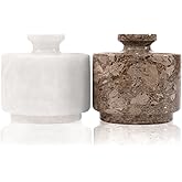 Marblous Krafts stylish marble salt and pepper cellar white and grey oceanic 3.5 oz salt cellar, salt container and tea stora