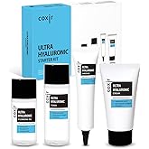 [Valentine's Day Gift Set] coxir Ultra Hyaluronic Holiday Gift Set – Cleansing Oil + Toner + Ampoule + Cream |Mini Skincare Kit, Travel-Size Korean Skincare Set, Hydrating Routine