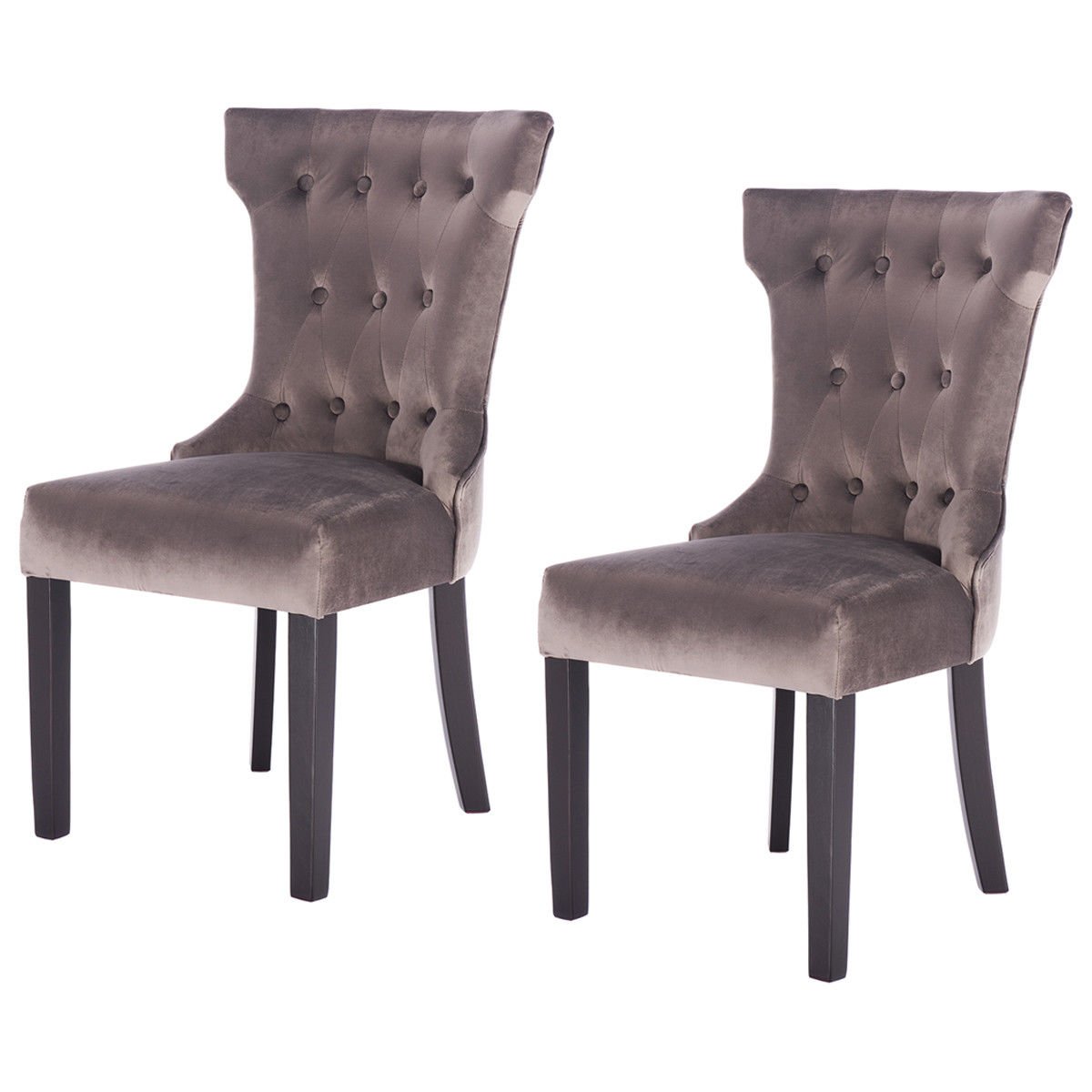 Amazoncom Giantex 2 Pcs Tufted Dining Chair Upholestered Armless