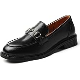 QJN Penny Loafers for Women Comfortable Black Business Professional Shoes Womens Penny Loafers & Slip-Ons Ladies Flats