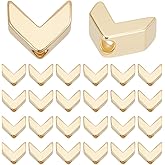 CRAFTYMELODY 30Pcs 24K Gold Arrow Beads V Shaped Loose Spacer Beads 5.5x6.5x3mm Geometric Charm Connectors Bulk for Necklace Bracelet Jewelry Making DIY Crafts Accessories