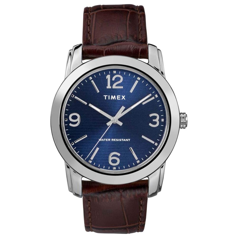 Timex Mens Quartz Watch, Analogue Classic Display and Leather Strap TW2R86800